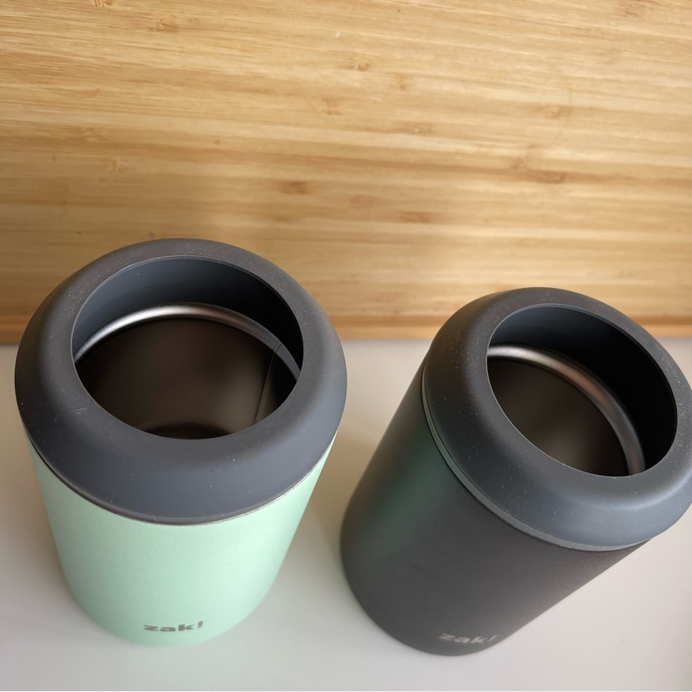Zak Insulated Stainless Steel Can Coolers Black Mint Green Set of 2 His and Hers - Picture 2 of 6